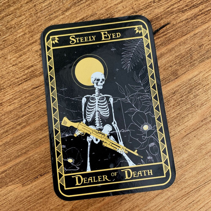 Steely Eyed Dealer of Death Tarot Card Sticker